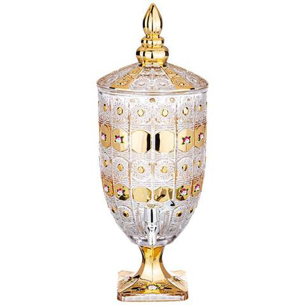 ДИСПЕНСЕР ДЛЯ НАПИТКОВ "ЛИМОНАДНИЦА LEFARD GOLD GLASS" 4,8 Л. 19*19 СМ. ВЫСОТА=52 СМ. (КОР=2ШТ.)