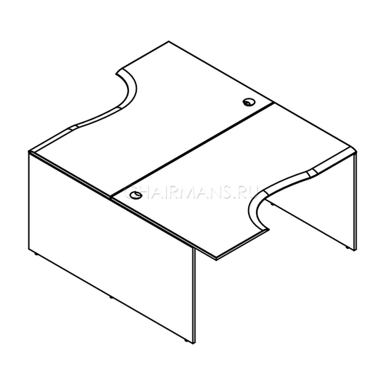 Стол 2-х местный эргономичный Skyland WAVE W2CET 149.2 бук тиара