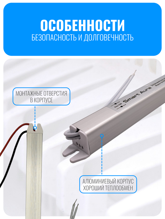 Ультратонкий блок питания Smart Aura для светодиодной ленты