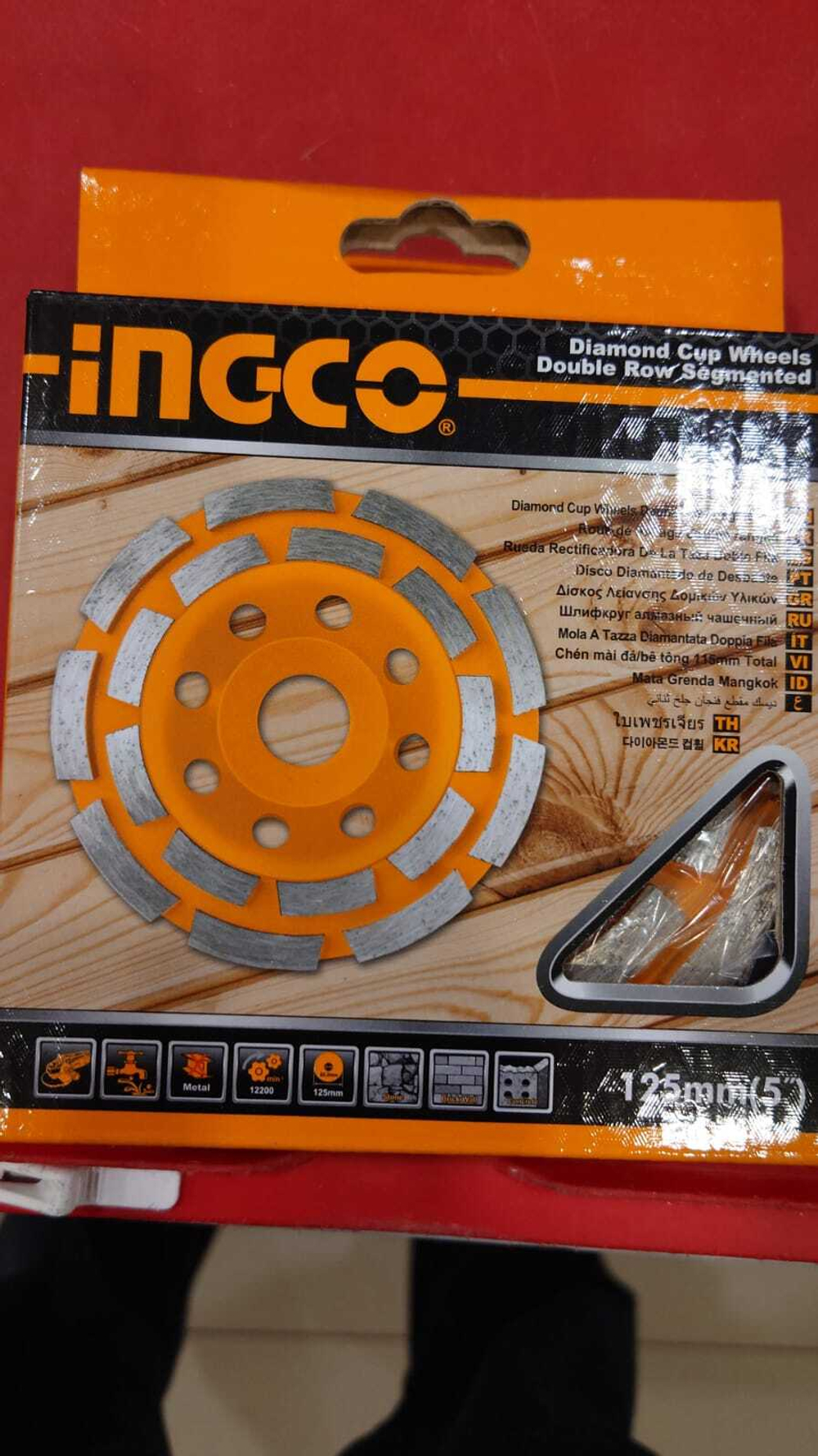 Чаша шлифовальная сегментированная, d125. INGCO.