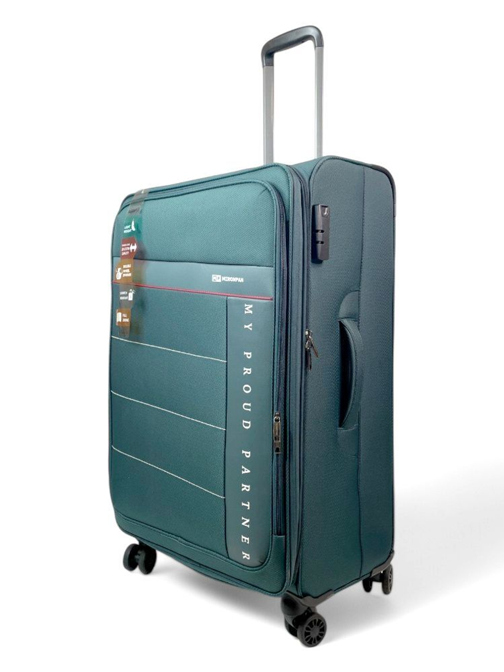 Большой чемодан Mironpan 50129, Бирюзовый, L
