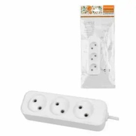 Удлинитель 3 гнезда, 1,5 метра, с/з, 10 А, 2300 Вт, НАРОДНЫЙ У1-32049 (Ун1 320-0001) SQ1303-1040