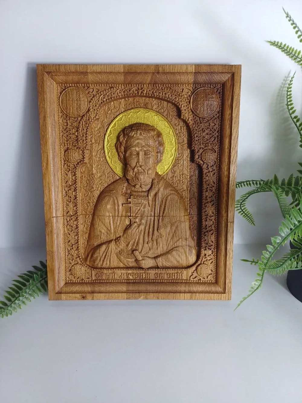 Освященная Икона Св. Евгений Севастийский, дуб 26,5х22 см