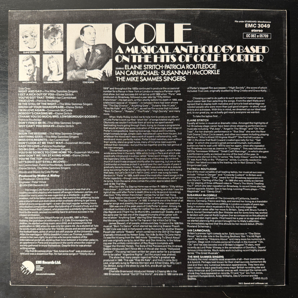 Сборник - A Musical Anthology Based On The Hits Of Cole Porter (Англия 1974г.) Promo