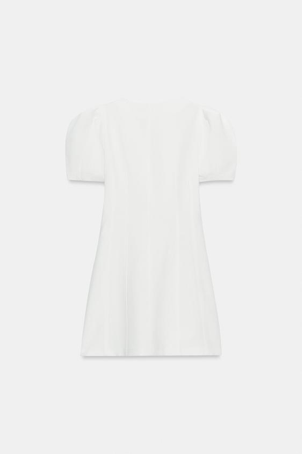 ZARA ПЛАТЬЕ С КОРОТКИМИ РУКАВАМИ-БУФФ, ЖЕЛТОВАТО-БЕЛЫЙ