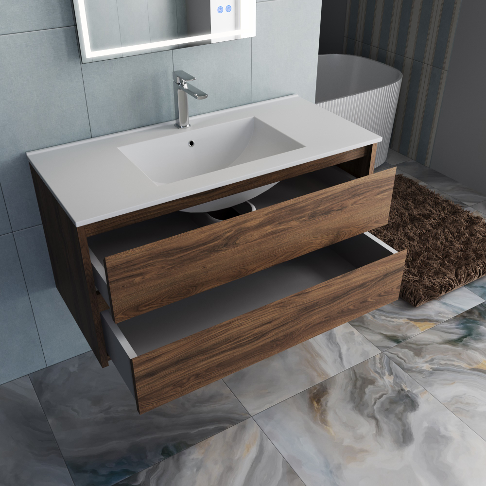 База под раковину Gio 1000 подвесная, 2 выкатных ящика soft-close, C.Oak