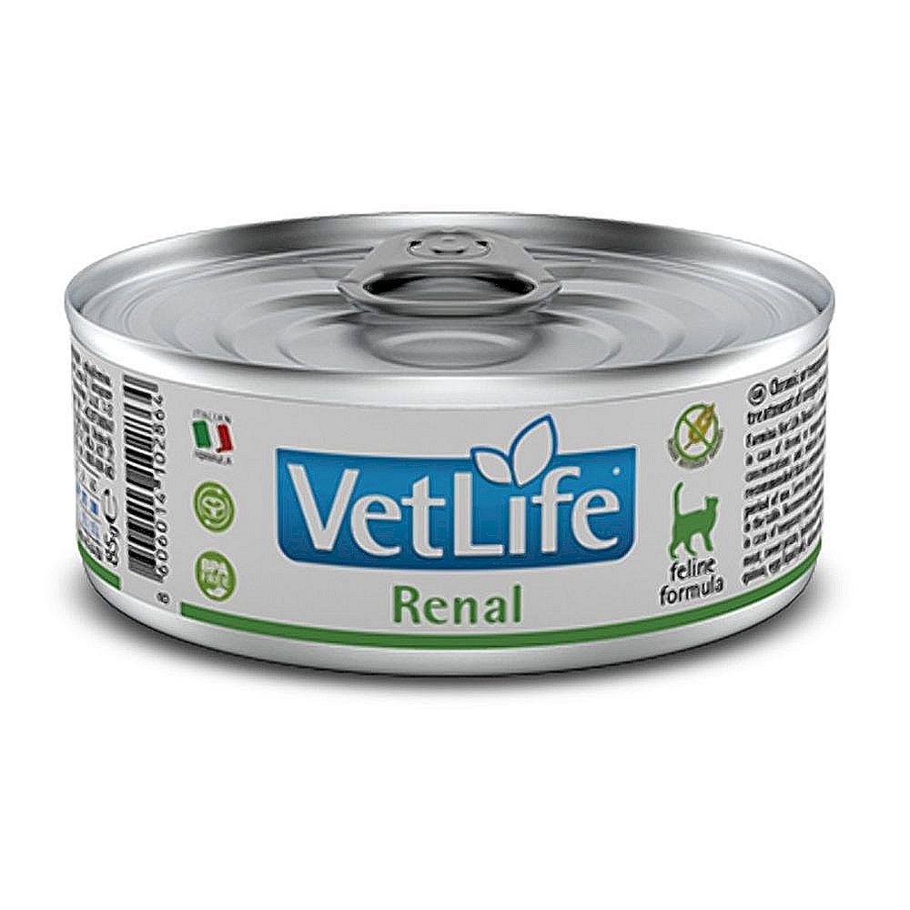 Влажный диетический корм Farmina Vet Life Renal для кошек при заболеваниях мочевыводящих путей 85г