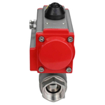 Stainless steel ball valve Elephant BVMP.316.230-ISO PSI914, body material - stainless steel AISI 316, ball material - stainless steel AISI 316, seal - PTFE, full port, threaded, double-acting pneumatic actuator Elephant DA