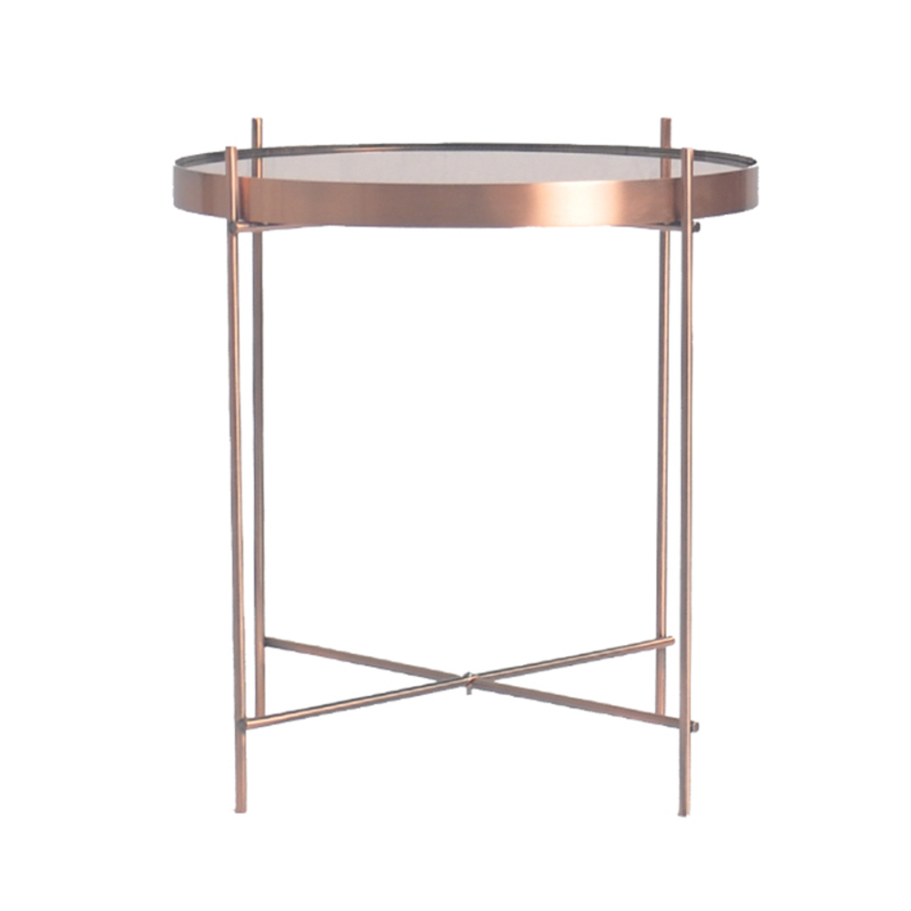 Столик josen, D43 см, розовый/медный