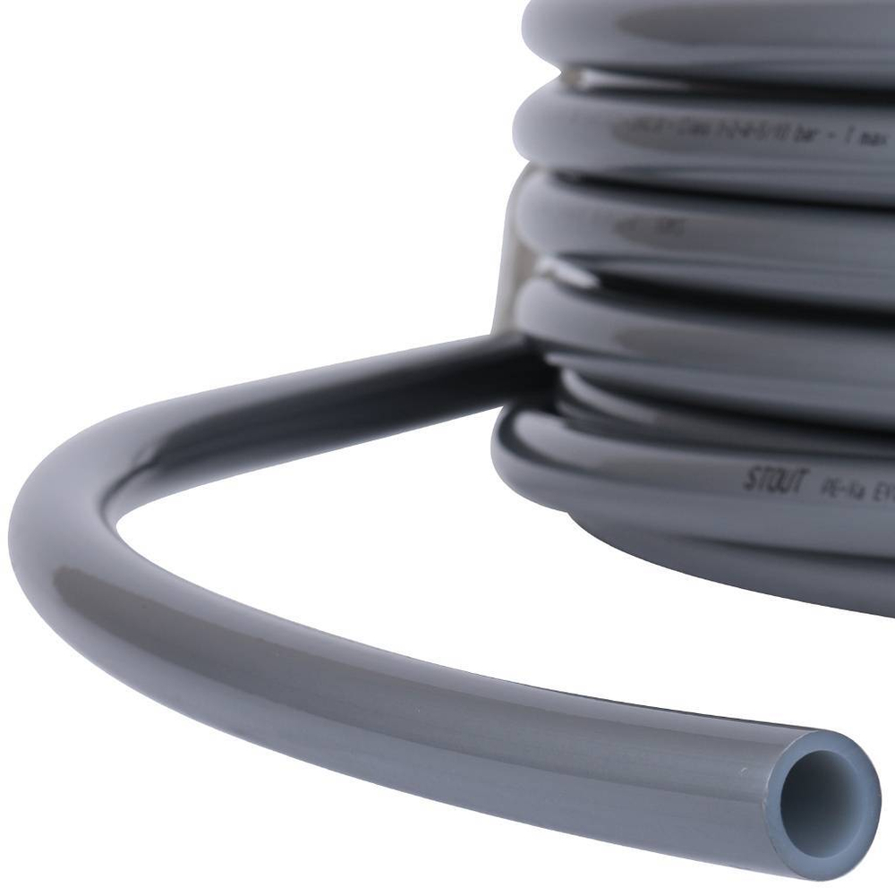 STOUT 20х2,8 PEX-a EVOH труба из сшитого полиэтилена с кислородным слоем, серая