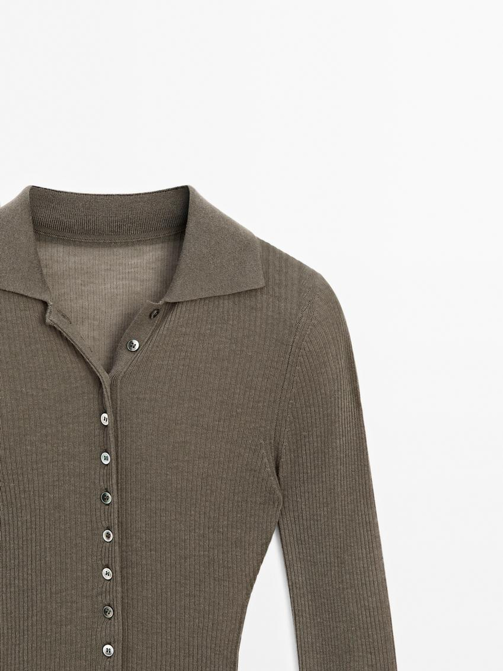 Massimo Dutti Трикотажный боди - STUDIO, зеленоватый