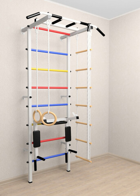 Шведская стенка Sv Pro 803 (Турник Pro/Брусья/стойка/Канат/Кольца/Лестница)