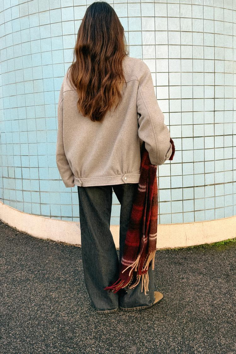 ZARA БОМБЕР ИЗ ШЕРСТИ С ВЫСОКИМ ВОРОТНИКОМ, СВЕТЛЫЙ СЕРО-КОРИЧНЕВЫЙ