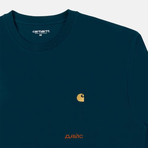 Лонгслив мужской Carhartt WIP Chase артикул:I026392_duck_blue - купить в магазине Дайс