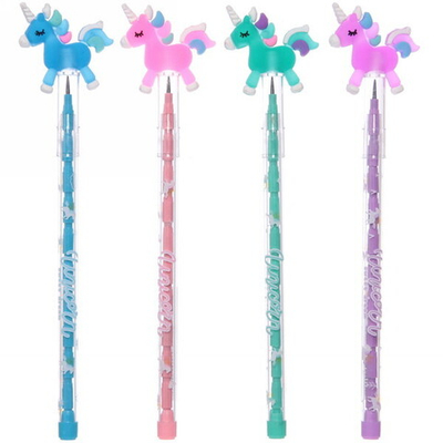 Карандаш чернографитный «Единорожек», 11 секций, ТМ, микс 4 цвета, 16,5см