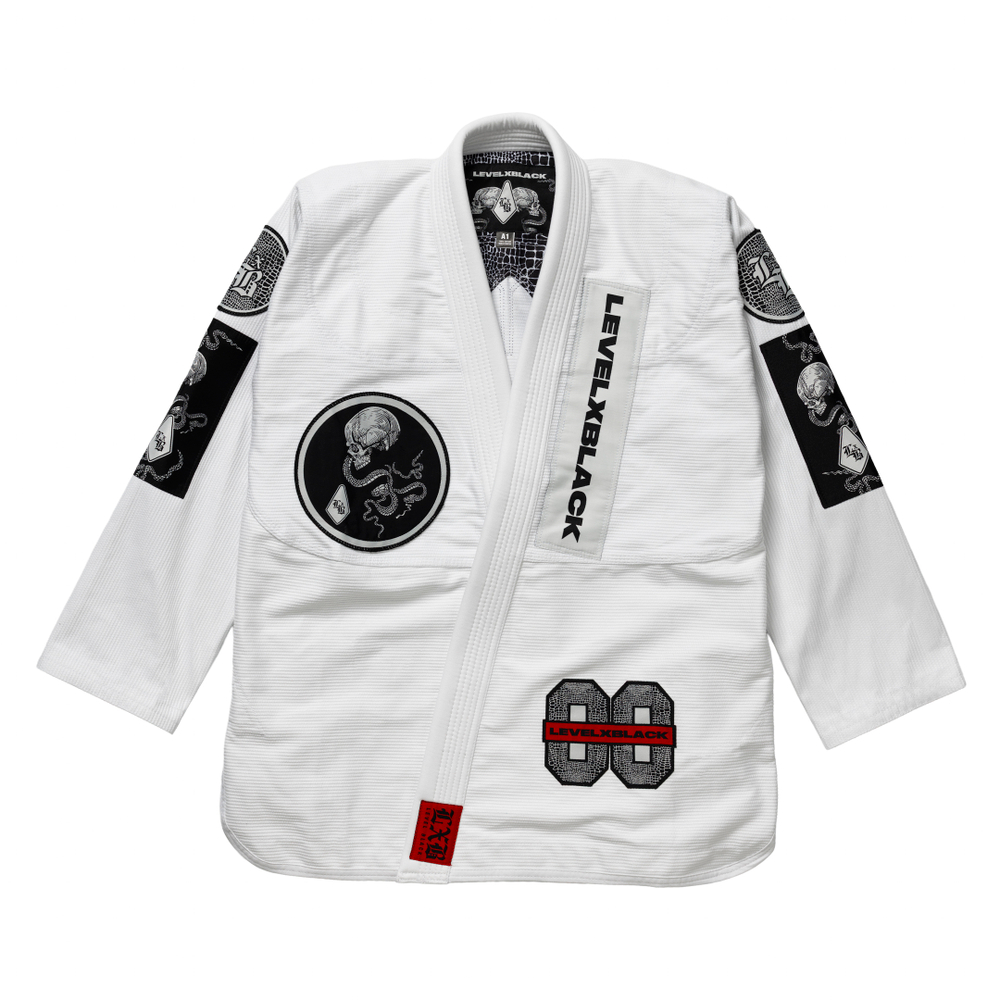 Кимоно Level x Black GOTHIC SERPENT белое