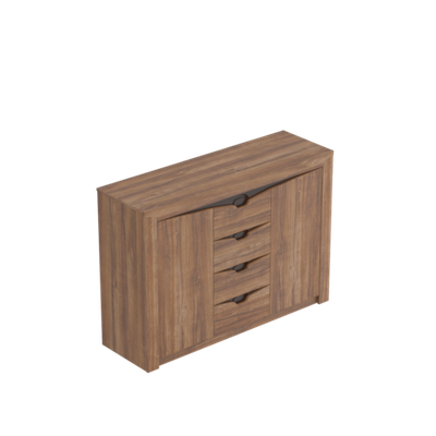 Соренто тумба с четырьмя ящиками и двумя дверцами