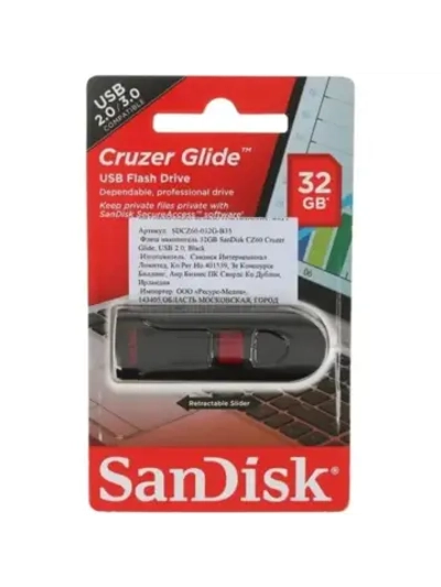 Память USB Flash 32 ГБ Cruzer Glide SDCZ60-032G-B35 BLACK