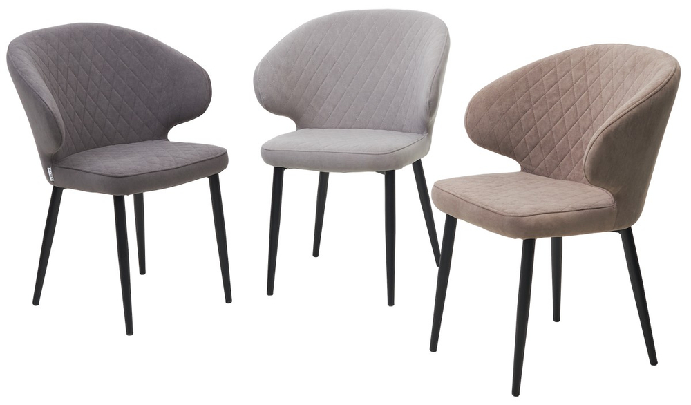 Стул М-City DISAUR Хилтон, B22 Серый, Велюр, Черный каркас