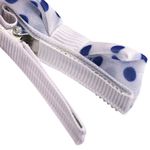 Заколки для волос НАБОР 4 шт., 5х2,5 см, зажим, с бантиком, синий, белый в горошек, MONTE VITA, 457108