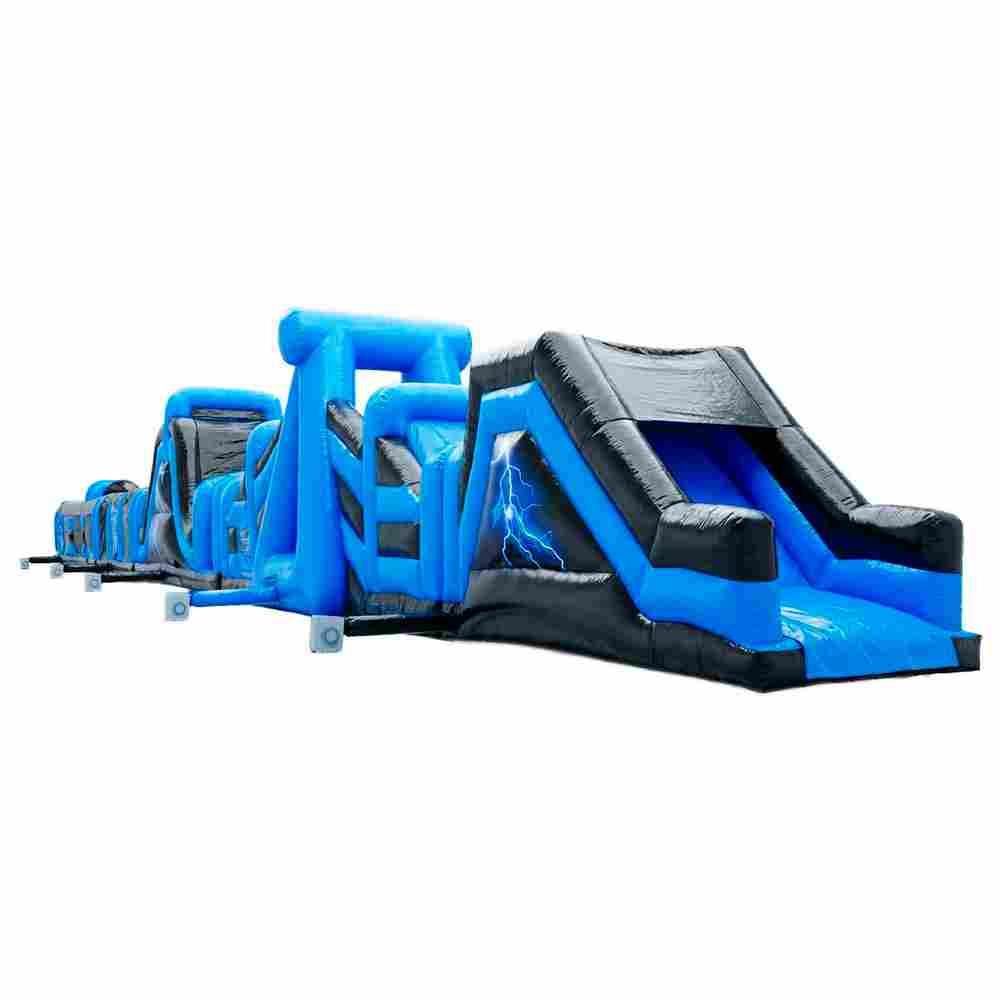 Надувная полоса препятствий для тимбилдинга «Молния», 40×3,5×4 м