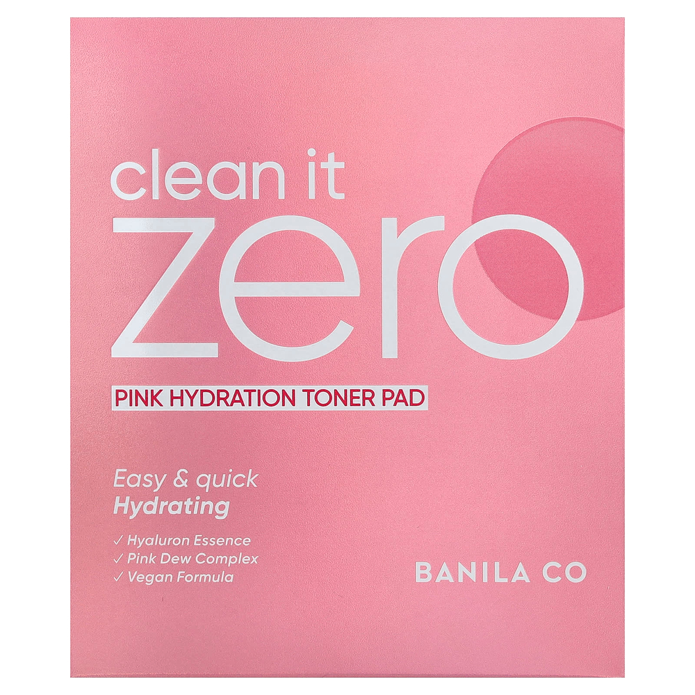 Banila Co, Clean it Zero, увлажняющие салфетки с розовым тонером, 70 подушечек, 235 мл (7,94 жидк. унц.)