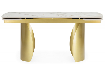 Керамический стол Woodville Готланд 160(220)x90 бежевый (fnz9206037), золото