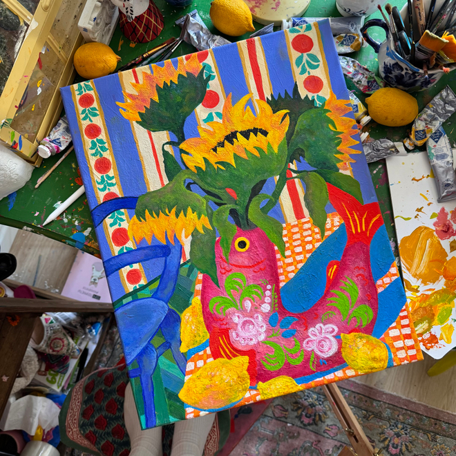 Подсолнухи в рыбе