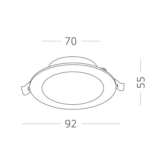 ST212.508.05 Св-к встр. Белый LED 1*5W 3000K/4000K/6000K 375Lm Ra80 110° IP20 D92xH30 220-240V Встраиваемые светильники