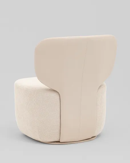 Кресло Спейс спинка экокожа, сиденье шенилл бежевый