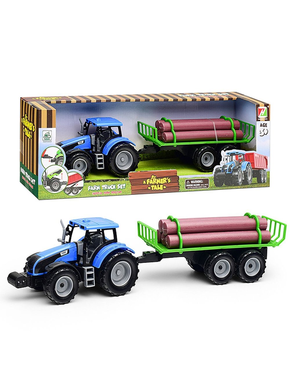 Машинка Трактор с прицепом (550-6J)