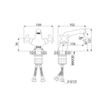 Смеситель для раковины 1/2 кер  IDDIS ACRSB00i01 "Acros" литой, п/гайку  ХРОМ