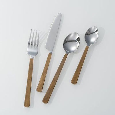 Столовая вилка «Концепт №9» с золотистой ручкой - 21 см. (Цвет: золотистый)