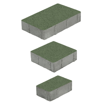 Тротуарная плитка СТАРЫЙ ГОРОД Гранит Зеленый, комплект из 3 видов плит
