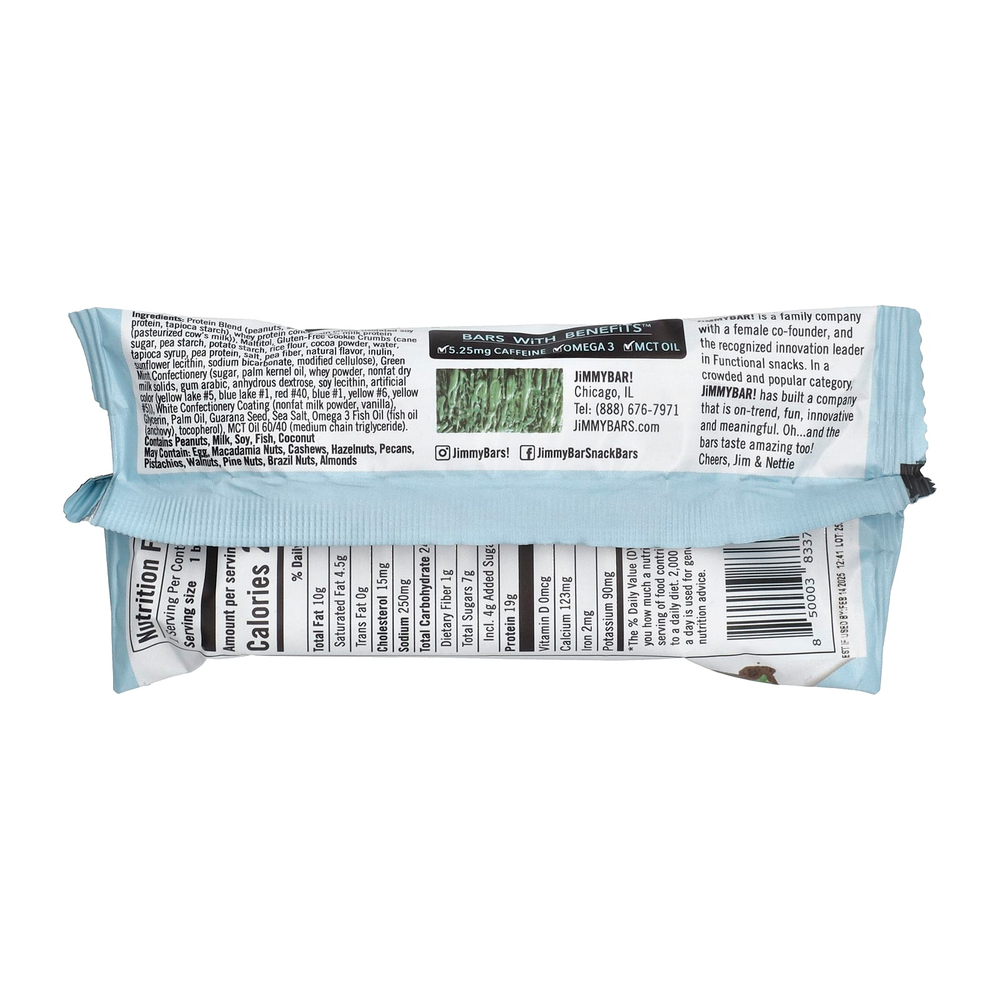 JiMMY!, Bars With Benefits, протеиновый батончик, мятное печенье и крем, 12 батончиков, 58 г (2,05 унции)
