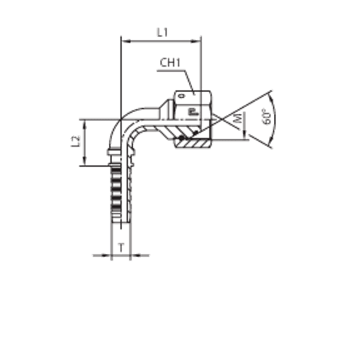 Фитинг DN 08 DKM (Г) 16x1.5 (90) (штифтованная гайка, o-ring)