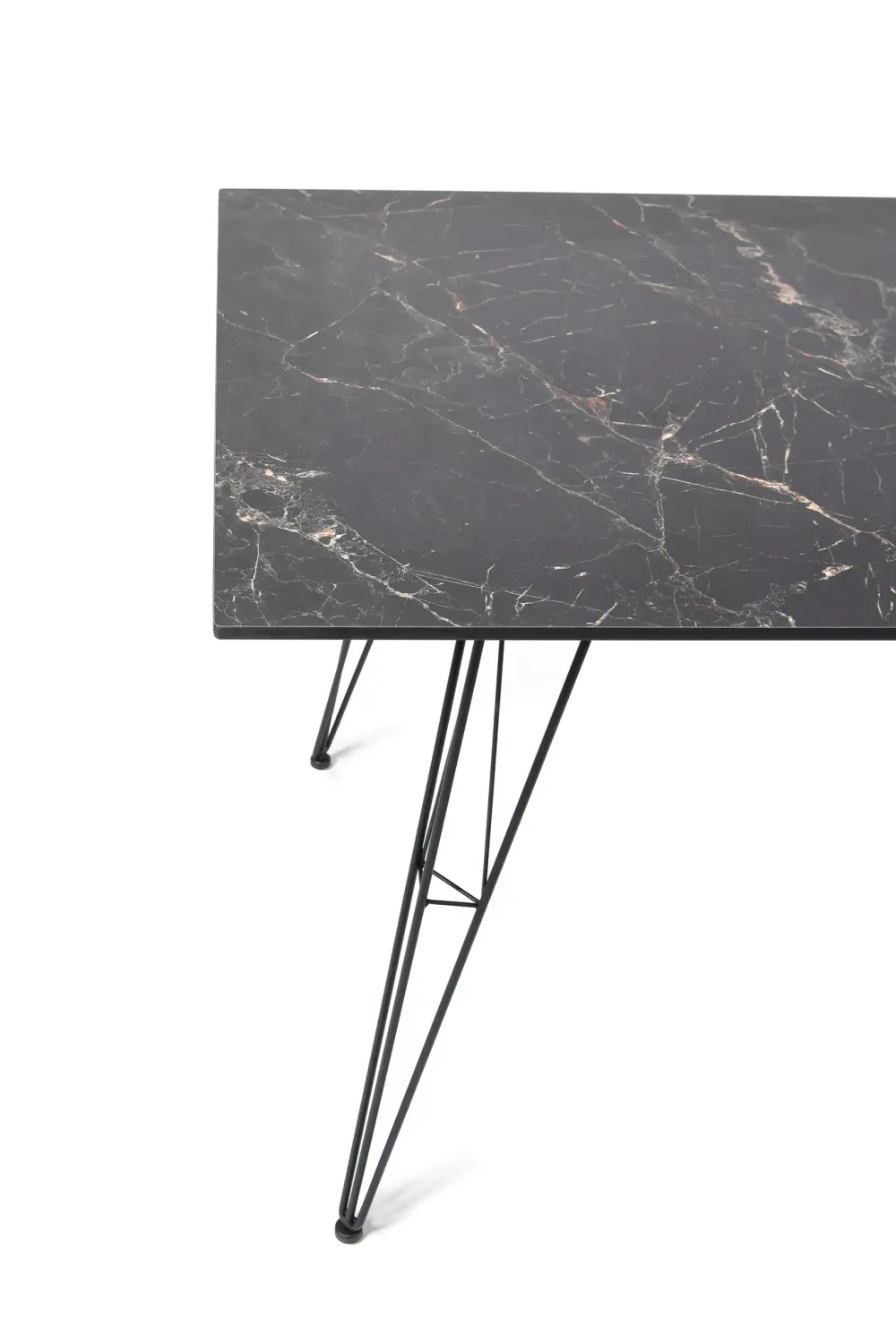 "Руссо" обеденный стол из HPL 150х80см, цвет "черный мрамор"