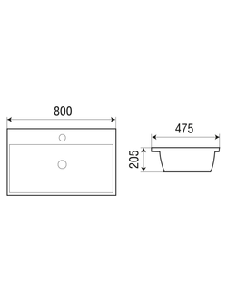 Раковина врезная WeltWasser WW  DEILBACH 7608-80 800х475х205