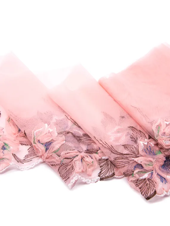 05-79 Вышивка на неэл. сетке 20 см, пудра/кофе (правая)