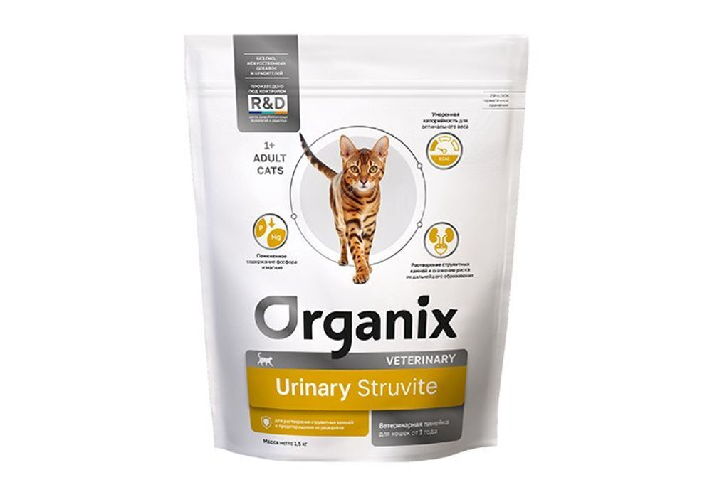 ORGANIX Urinary Struvite Корм для кошек, для растворения струвитных камней и предотвращения их рецидивов