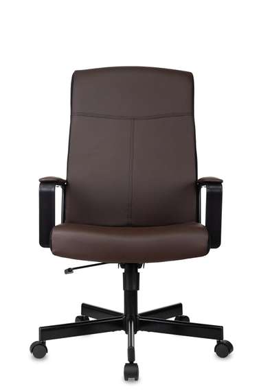 Кресло руководителя Бюрократ DOMINUS коричневый/черный эко.кожа крестов. металл