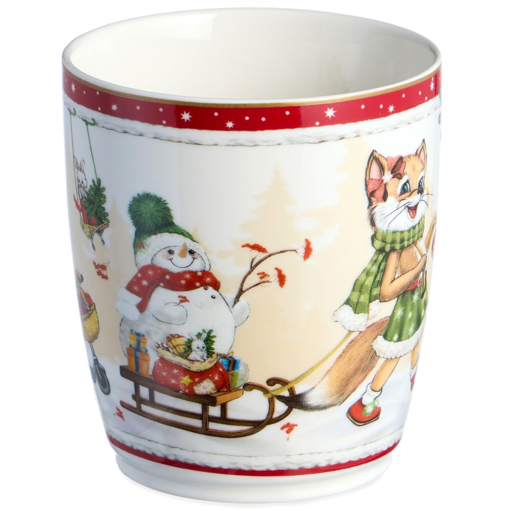 КРУЖКА LEFARD "С НОВЫМ ГОДОМ!" 300 МЛ КРАСНАЯ (КОР=36ШТ.)