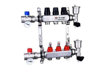 Коллектор для тёплого пола с расходомерами Tim KAS5003 на 3 выхода из нержавейки