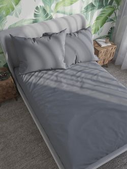 Постельное белье Сказка "Roseo/Grigio" 1,5-сп Наволочка 50х70 см 1 шт Простынь 150х215 см Пододеяльник 145х215 см , поплин