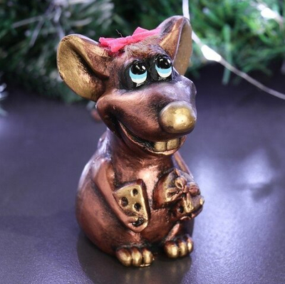 Фигурка "Довольная Крыса Бронза"