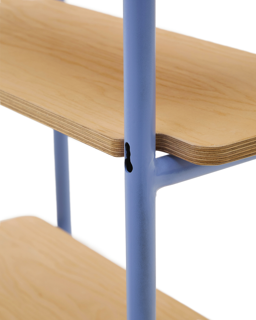 Стеллаж из ясеневого шпона цвета Tinn с синей металлической конструкцией, 70 x 60