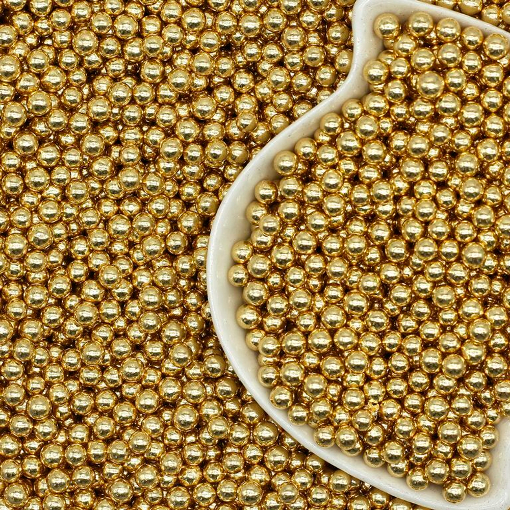 Шарики сахарные золото 4мм 50 гр