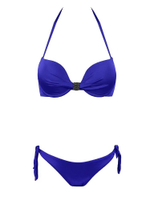 Раздельный однотонный пуш-ап купальник (Размер: B/S) (Цвет: бордовый)