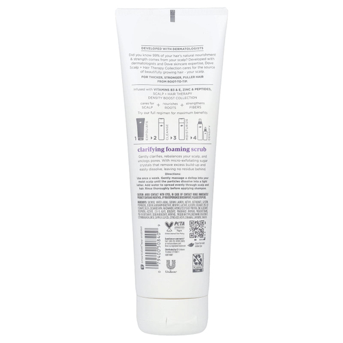 Dove, Scalp + Hair Therapy, очищающий пенный скраб, 255 г (9 унций)