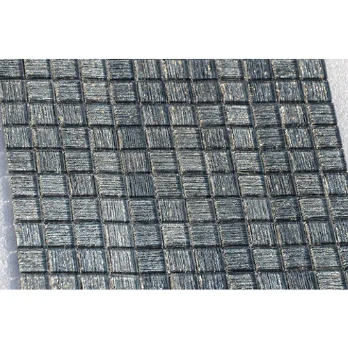 Мозаика стеклянная Carbon 23x23x4 (ПУ) Silk Way черный серебро